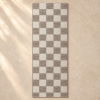 Tan Checker Machine Washable Rug